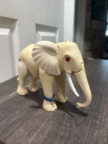 Vintage Playmobil 3809 White Albino Circus Elephant Posable (1980)
