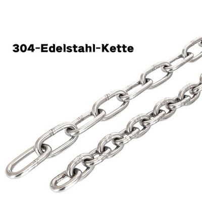 304 Edelstahl Kette Heavy Duty Durable Sicherheit Link Long/Short Ring 1.2mm~10m