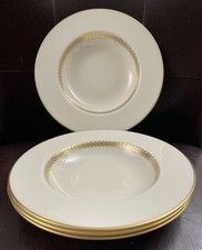 Set of 4 VTG Lenox IMPERIAL Wide Rim Soup/Pasta/Cereal Bowls 8 3/8” USA RARE