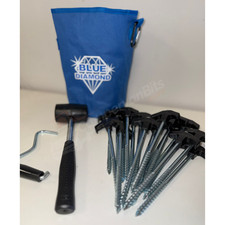 Blue Diamond Pile Driver Peg Kit - Inc Storage Bag (Pack of 20) Rock Pegs
