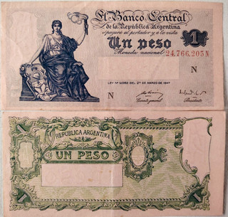 Argentine ARGENTINA Billet de 1 Pesos (1948 51) Pick 257 SUP