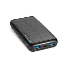 SBS Solar PowerBank, 10.000mAh, Power Bank con Pannello Solare, Ricarica Rapida,