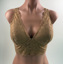 Victoria's Secret PINK Underwire Lightly Line Long Line Bralette Bra Brown XL