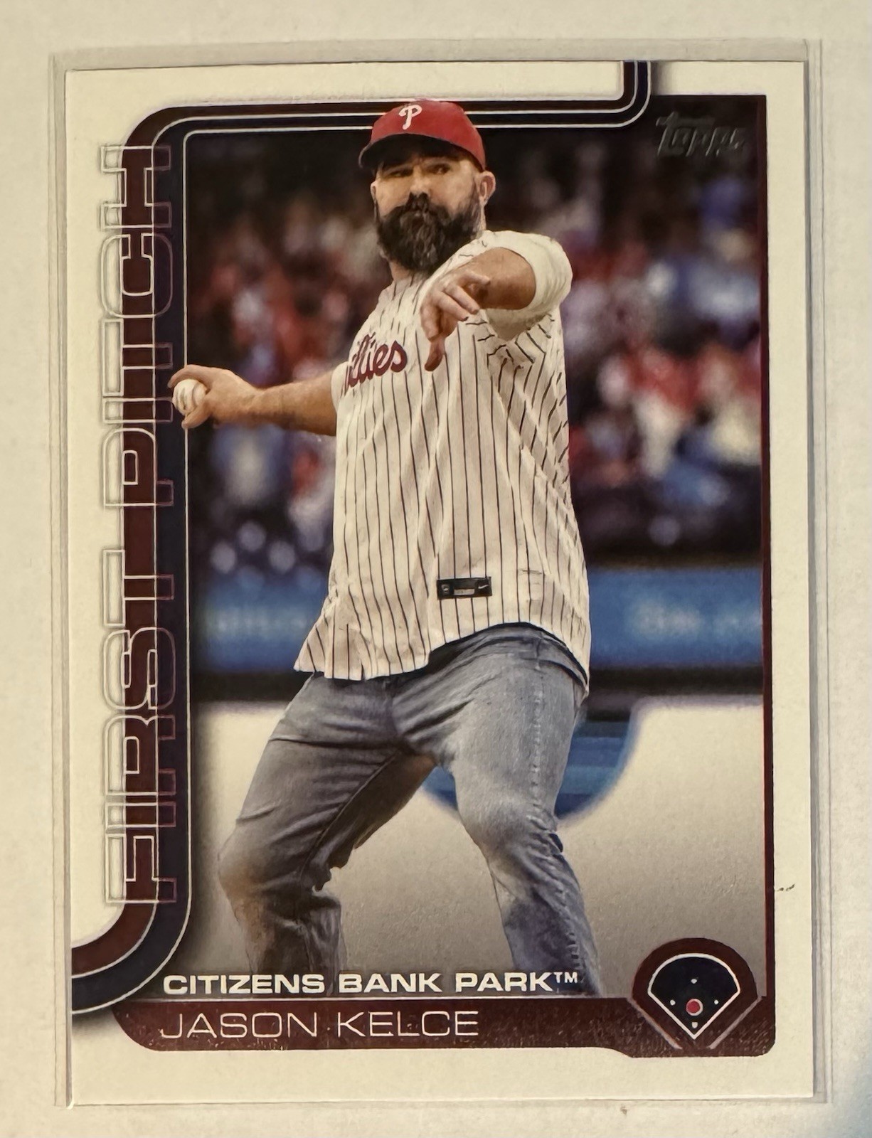 2025 Topps Series 1 "First Pitch" Jason Kelce #FP-1