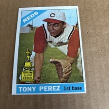1966 Topps TONY PEREZ ROOKIE CUP #72 Cincinnati Reds Vintage Baseball Card (f5). rookie card picture