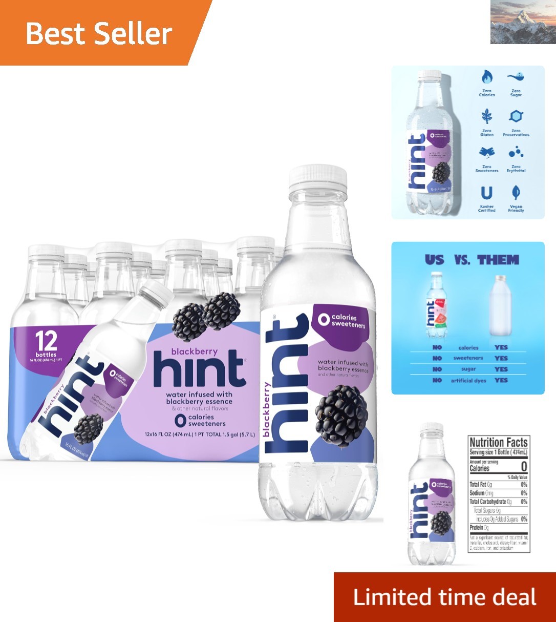 Fruit-Infused Bottled Water, Blackberry - Sugar Free Flavore