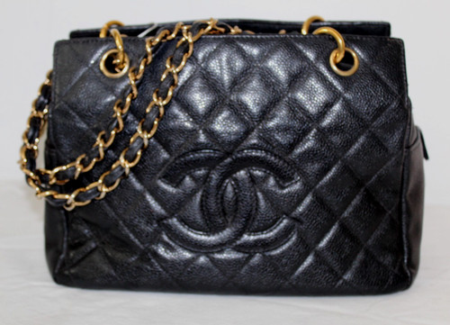 Chanel Caviar Black Leather Petite Timeless Tote Shopper Tote Shoulder Bag