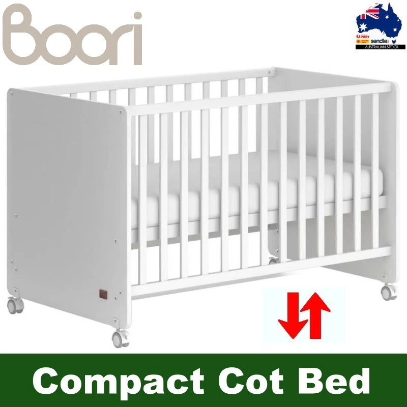 Boori Waratah Aster Compact Baby Cot Bed with Lockable Wheels, Two Base Heights - image 2 of 4