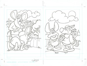 Details About Frank Hill Original Art Mighty Mouse Coloring Book Two Pages Signed Marvel