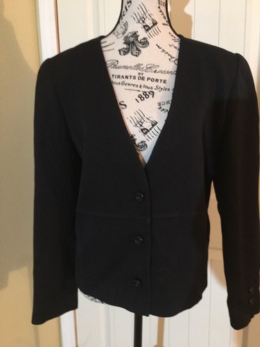 Valentino Boutique / Miss V, Vtg Valentino Miss V Blazer Jacket Wool 40/6 Black Made In Italy 3 Button
