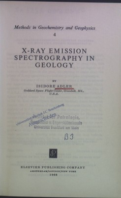 X-Ray Emission Spectrography in Geology. Methods in Geochemistry and Geophysics,