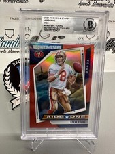 STEVE YOUNG SIGNED 2021 PANINI PRIZM AIRBORNE RED /99 FOOTBALL CARD BECKETT BGS