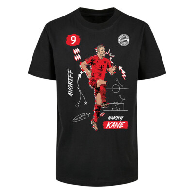 Kinder T-Shirt Kane schwarz Spieler FC Bayern München 50308 FCB Fanartikel