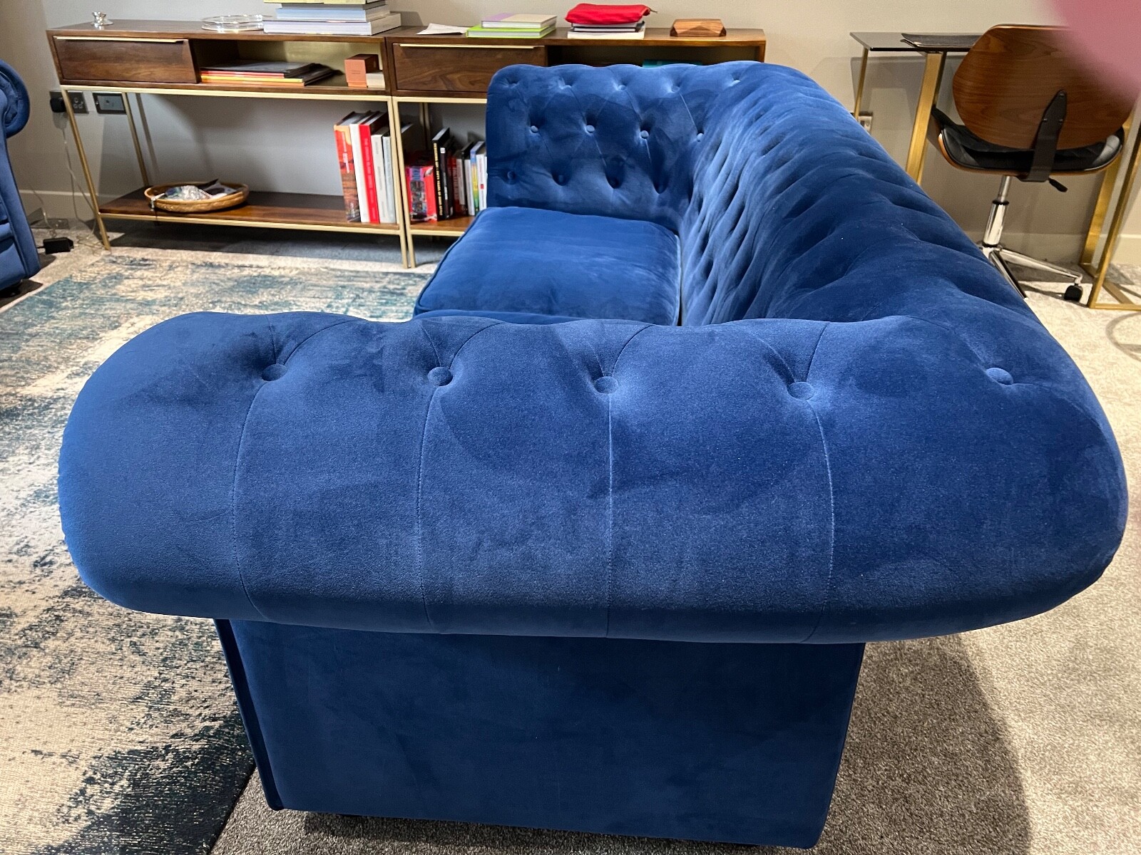 Branagh 2 Seater Chesterfield Sofa Made Electric Blue Velvet V