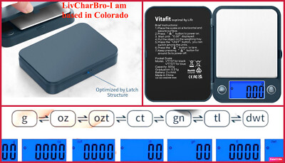 Digital Pocket Gram Scale 500g x 0.01g Accuracy-7 UNIT G, OZT, CT, GN, TL,DWT,OZ