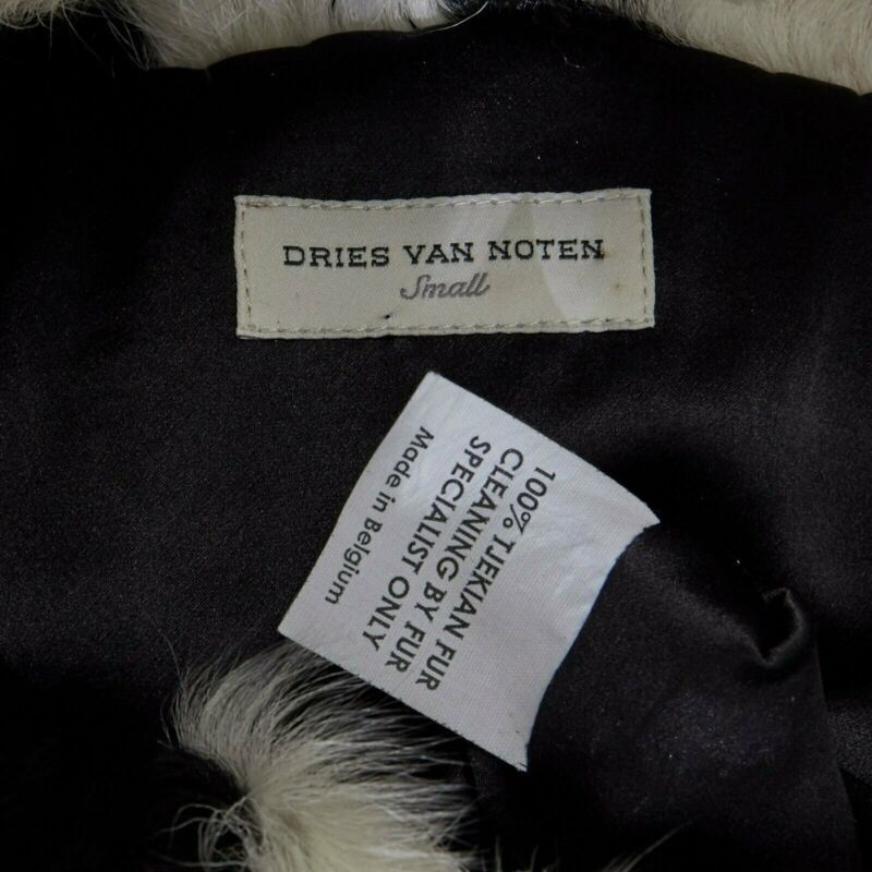DRIES VAN NOTEN black white Tjekian goat fur high… - image 9