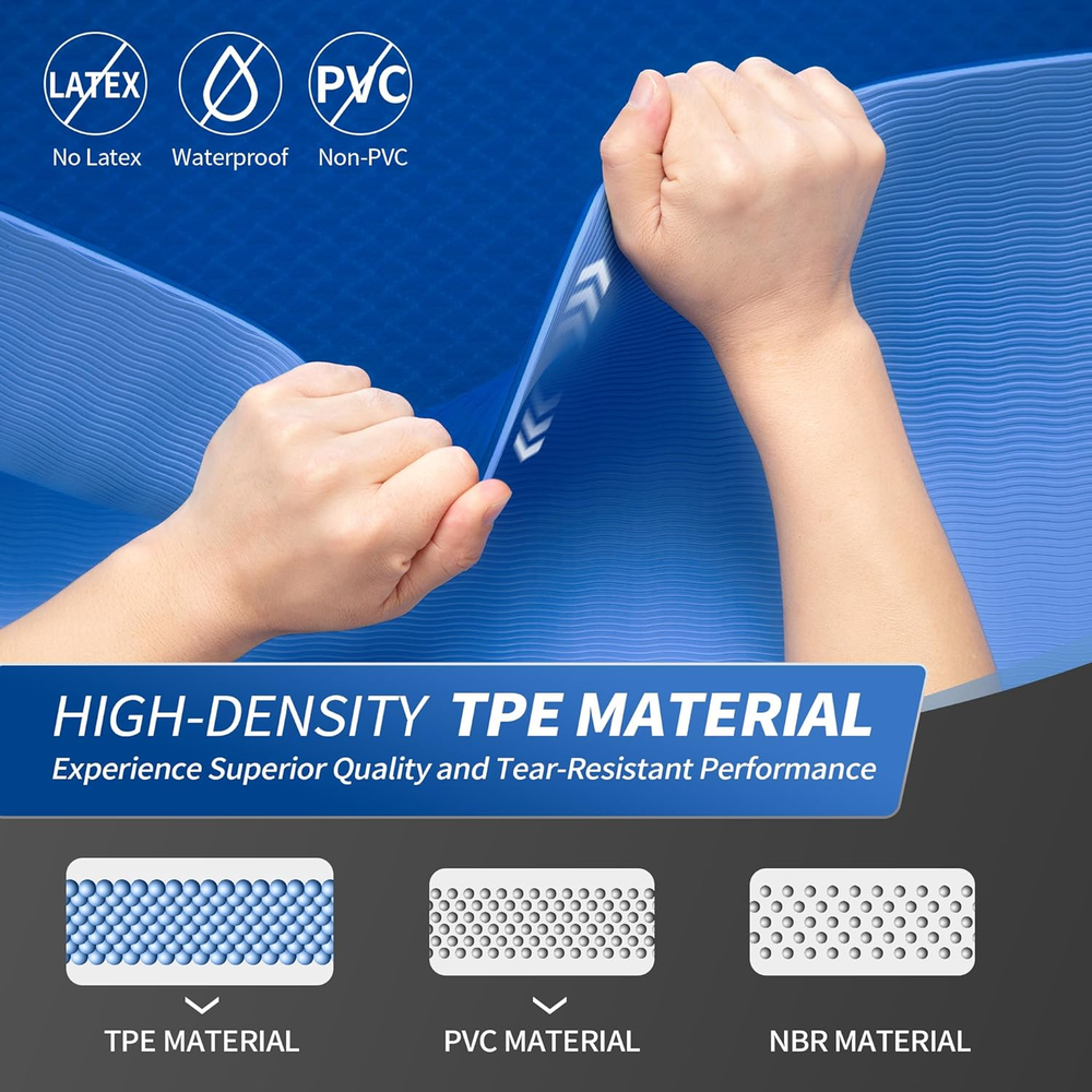Eco-Friendly Non-Slip Extra Thick Yoga Mat for Women Men & Kids in 1/3 1/4 & 2/5 Inch Sizes