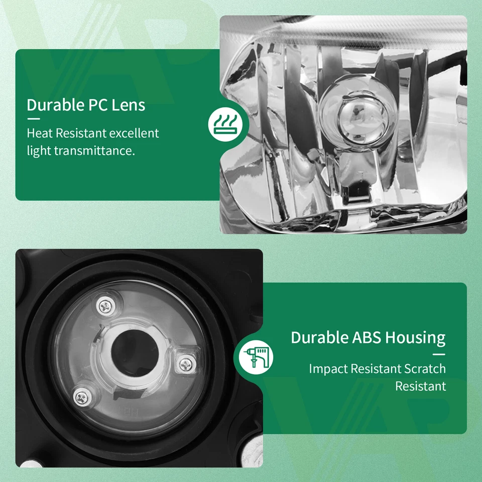 Fits 1999-2004 Jeep Grand Cherokee Headlights Assembly Pair Replacement Headlamp - Image 4 of 4
