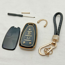 Gematay Chevy 5 Button key fob cover TPU Keys Protector Bling Key F Black New