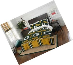 Green Bay Packers 3PCS Bedding set Fitted Sheet Bed Sheet & Pillowcase Fans Gift