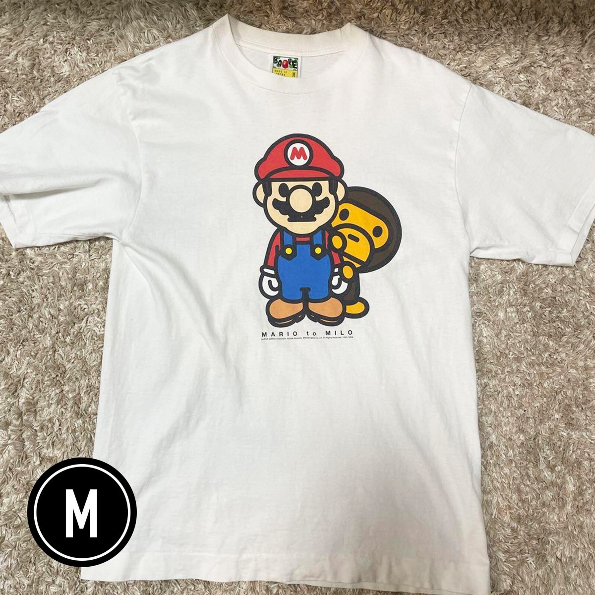 A Bathing Ape BABY MILO Nintendo SUPER MARIO Vintage T-shirt White