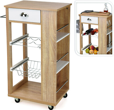 Küchenaufbewahrung Wagen Insel 48x37x86cm Obstkorb Weinregal Servierwagen