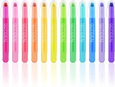 Bible Highlighters, 12 Pack Assorted Colors Gel Highlighters Pens Set, Wax Bible