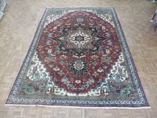 9'9 x 13'7 Hand Knotted Rust Red Antiqued Serapi Fine Oriental Rug G12129