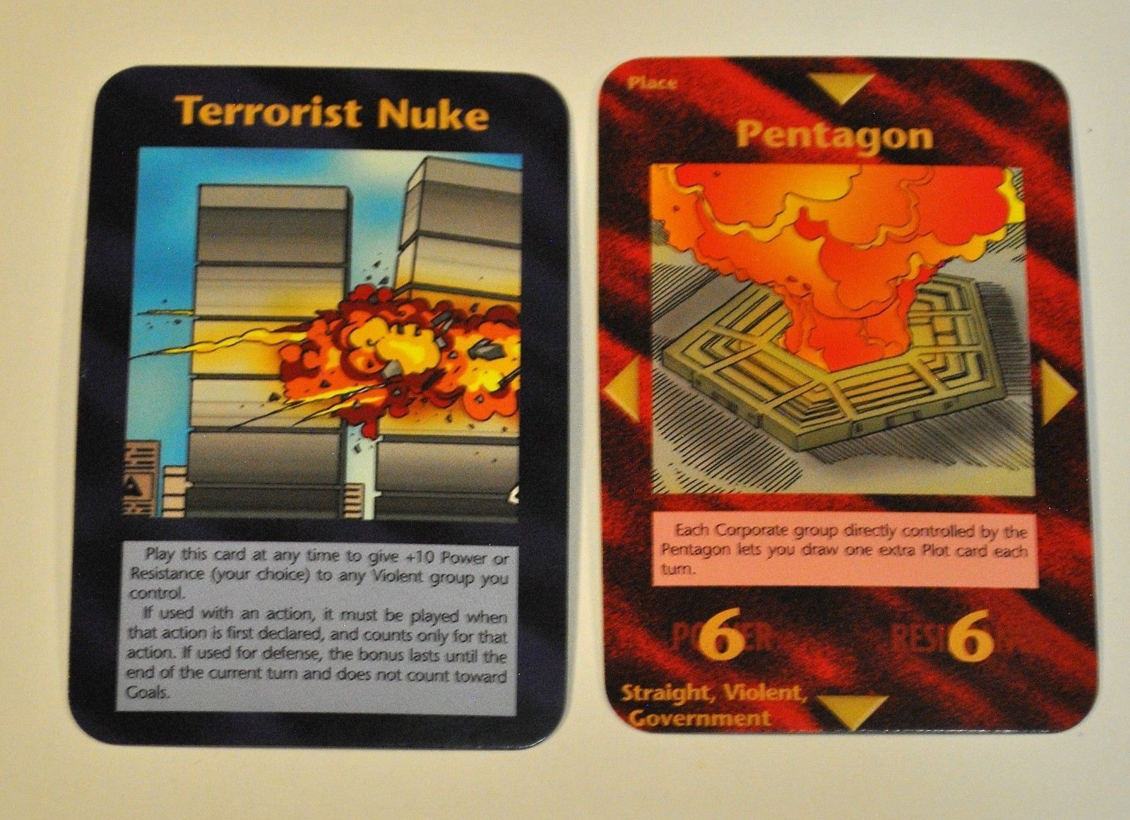 Steve Jackson Games Illuminati INWO CCG Limited Ed. Terrorist Nuke &  Pentagon NM