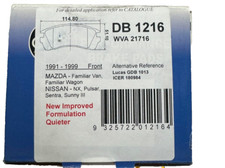 ADB FRONT BRAKE PAD ADB1216 for NISSAN NX PULSAR SENTRA SUNNY iii