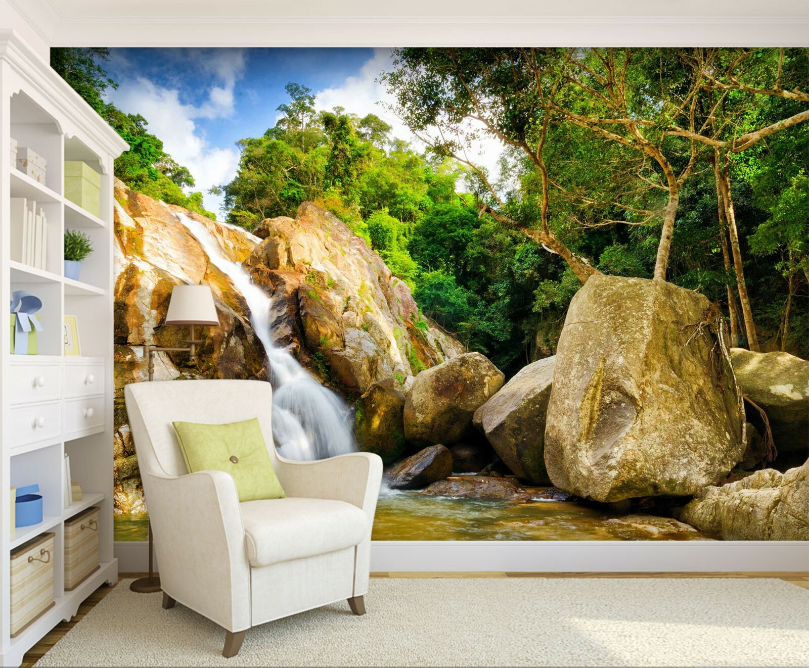 3D Waterfall Stone 1347NA Wallpaper Wall Mural Removable Self-adhesive Fay
