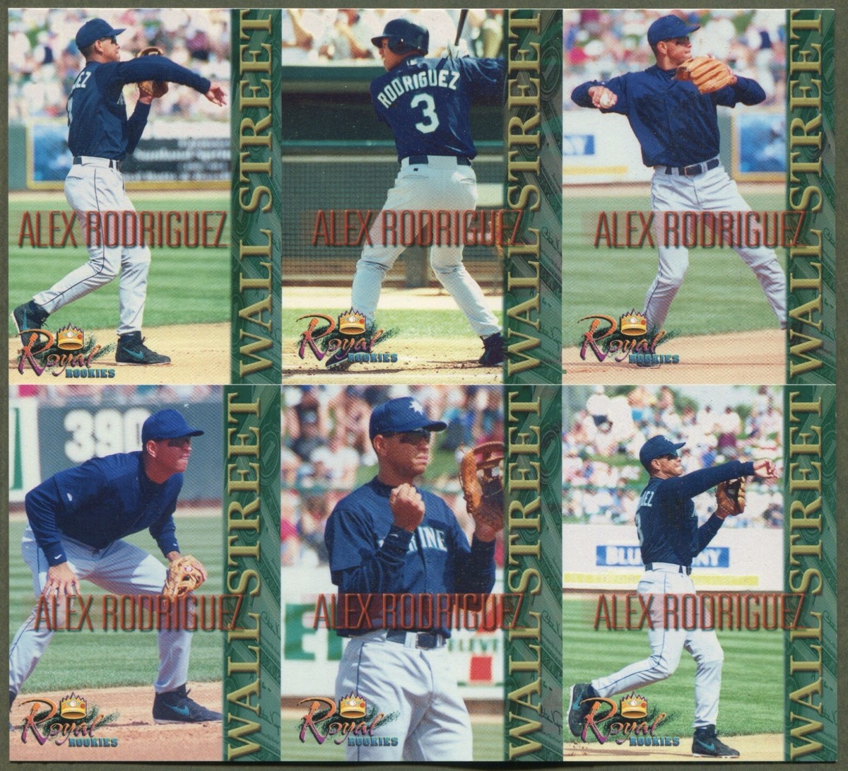 2000 Royal Rookies 6-card Promo Uncut Sheet Alex Rodriguez Seattle 