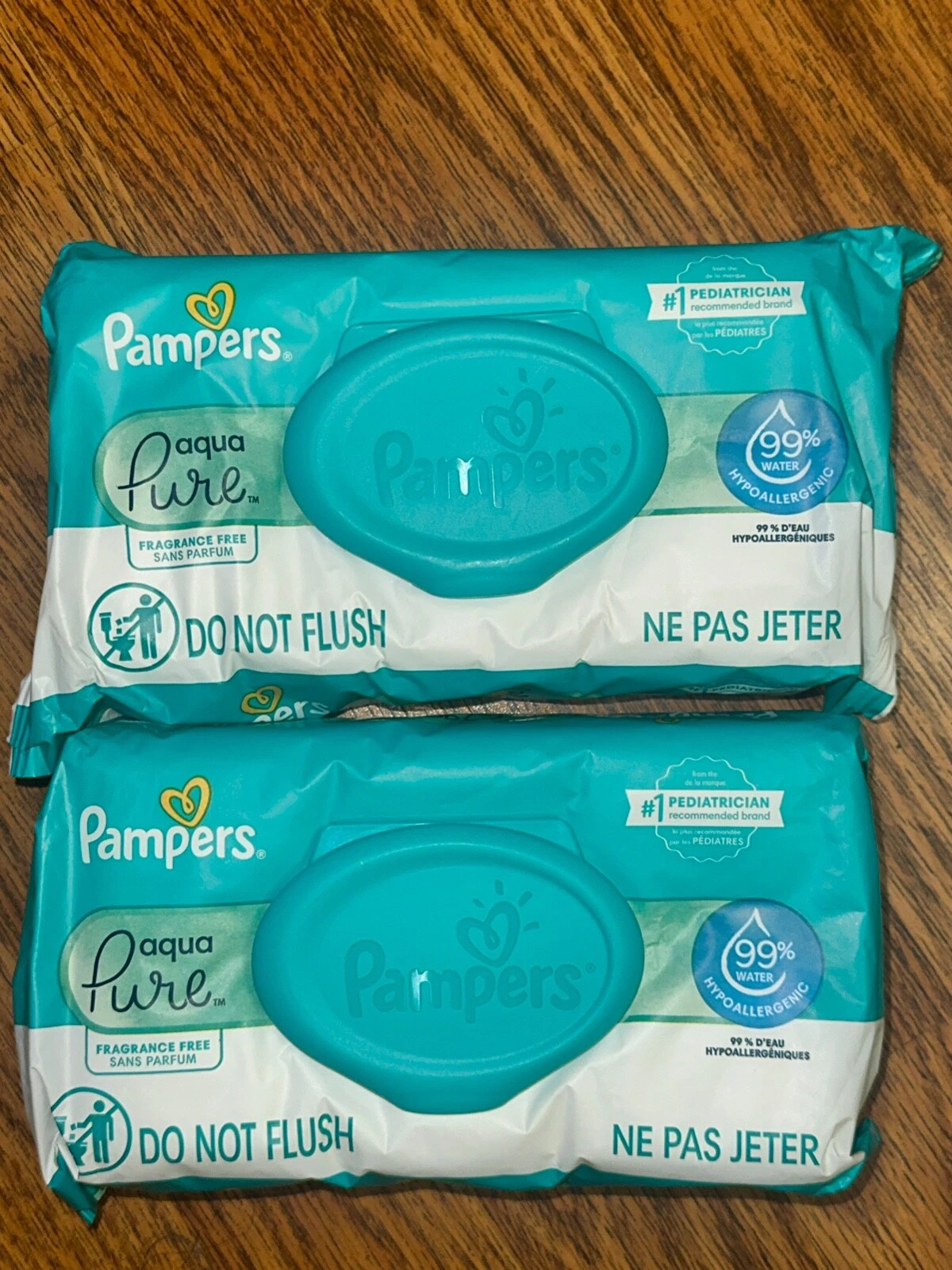 Pampers Aqua Pure Wipes 112 Count by Pampers 2-packets 56 each =112