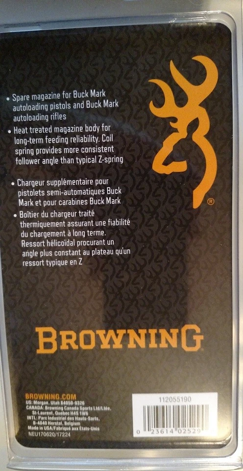 Lote de 2 - Browning BuckMark 22lr 10 cargador redondo 10rd Mag 112055190 NUEVO OEM Foto 2 de 4