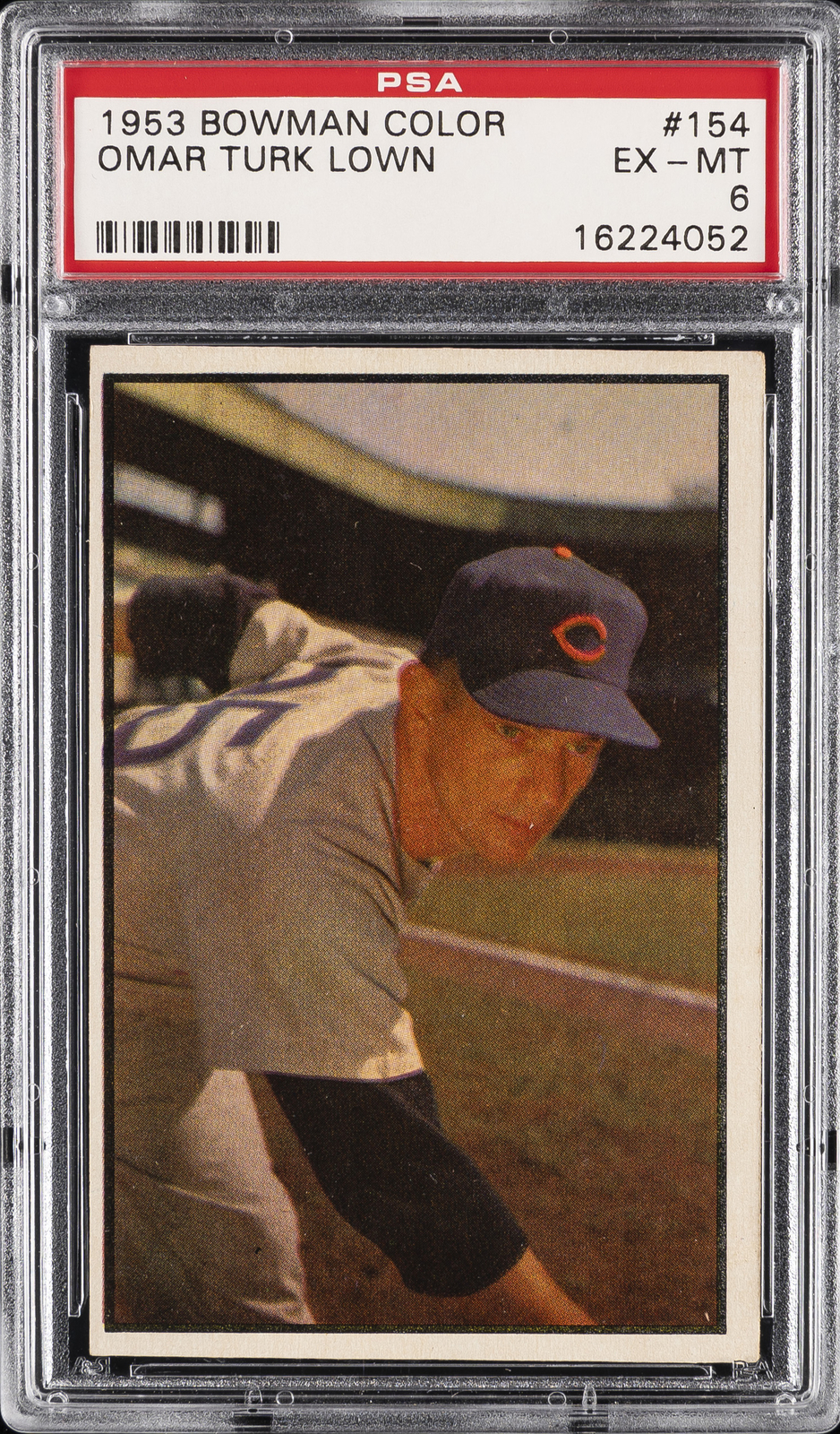 1953 BOWMAN COLOR #154 OMAR TURK LOWN PSA 6