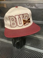 VINTAGE 90s BUD KING of BEERS BUDWEISER Embroidered Made in USA Snapback Hat 80s