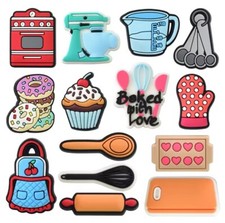 Cooking Baking Cupcake Croc Shoe Charms Set of 14