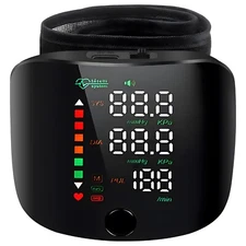 Rechargeable Wrist Blood Pressure Monitor LED Heart Rate Monitor Voice Broadcast