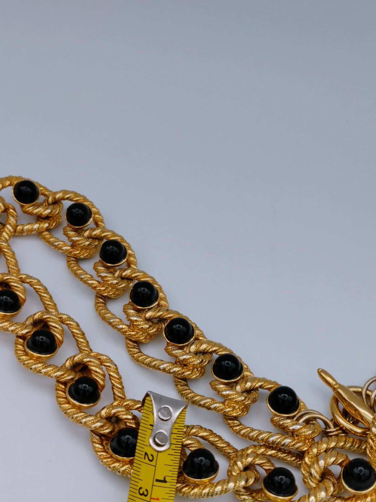 Vintage Chunky Gold Tone Black Bead's Kenneth  Ja… - image 10