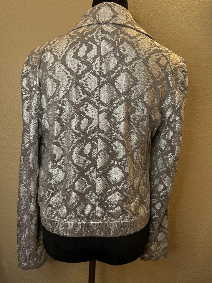 INC International Concepts Women's M Lightweight Jacket Platinum Silver - Imagem 3 de 4