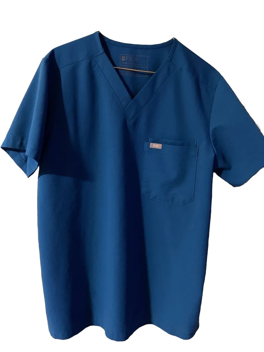 FIGS Teal Scrub Top Women's Technical Collection Shirt Pockets