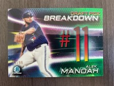 2019 Bowman Draft Chrome Alek Manoah Scouts Pick Breakdown Green Refractor # /99
