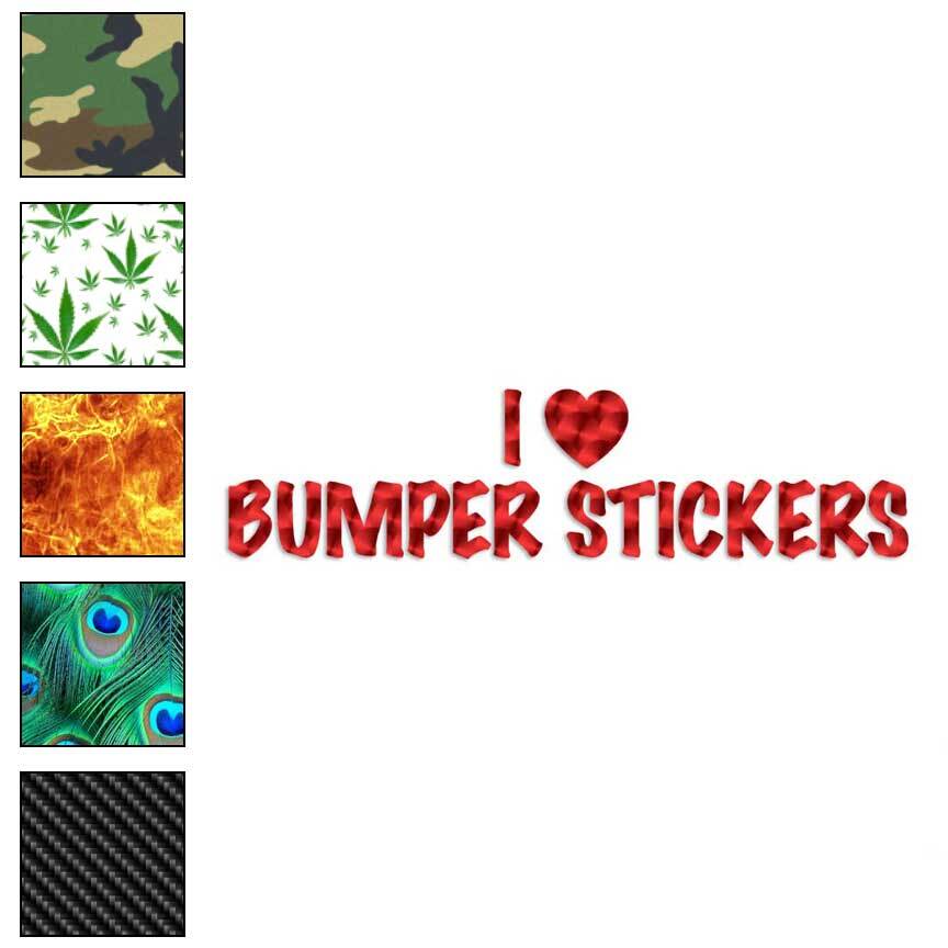 I Love Bumper Stickers Heart, Vinyl Decal Sticker, 40 Patterns & 3 ...