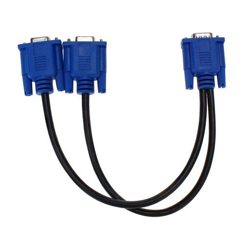 VGA Monitor Y-Splitter Cable, VGA 1 Male to Dual 2 VGA Female Adapter Converter - Picture 9 of 13