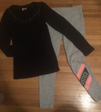 Girls Lot of 2 Justice Shirt Leggings Size:10 EUC