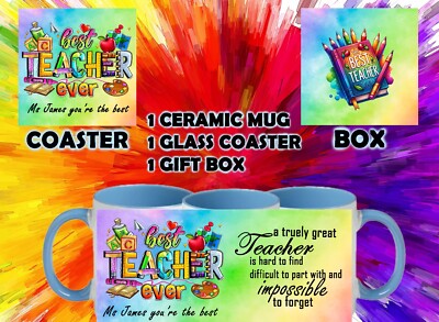 Lehrer Tasse Set Geschenk, Untersetzer Box Semesterende Lehrer Geschenk Schüler