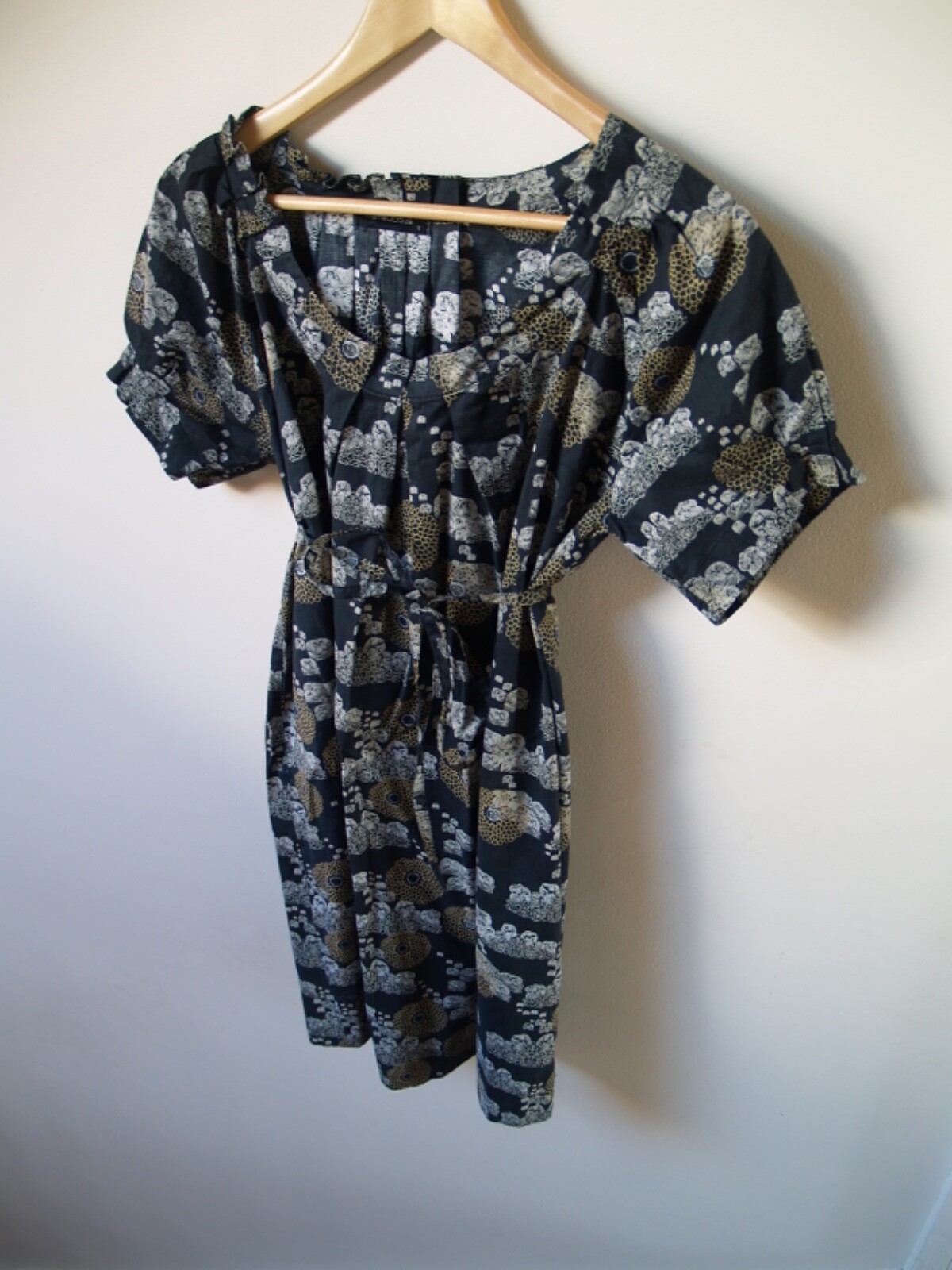 Maternity dress black, beige, white, umber, Mamalicious Lightweight patterned S image 9
