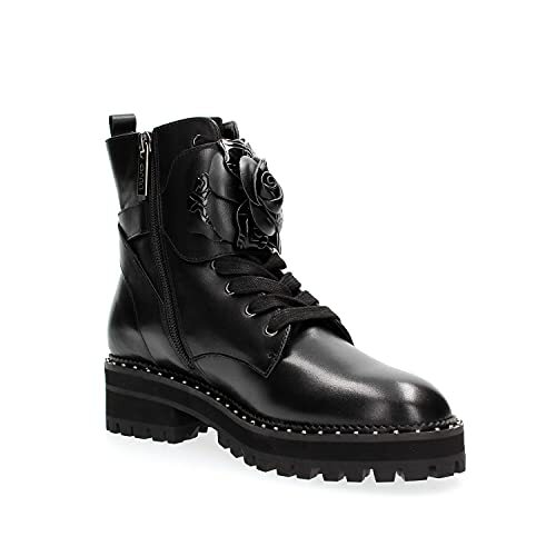 LIU JO - SCARPA DA DONNA MODELLO ANFIBIO NERO PELLE P0102