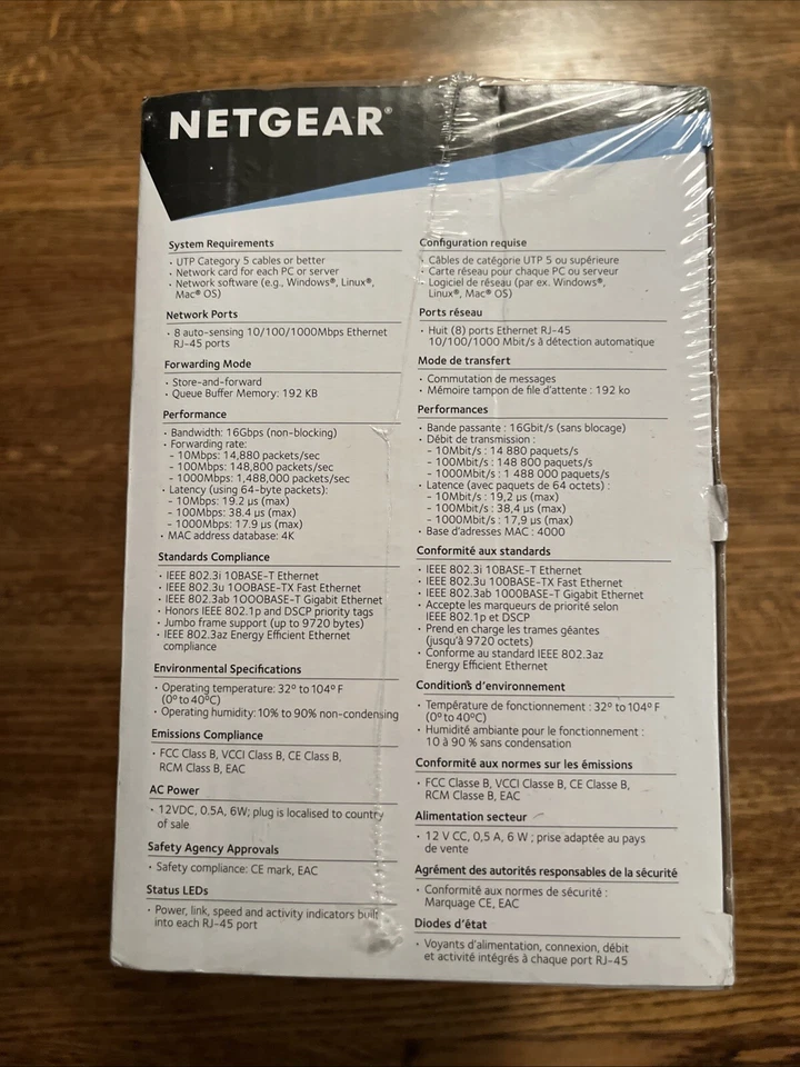 NETGEAR Pro Safe FS108 8-Ports 10/100 MBPS Fast Ethernet Switch new sealed - Image 4 of 4