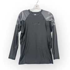 Sanabul Mens M L/S Crew Neck Fight MMA Black Shirt Rashguard BJJ Compression